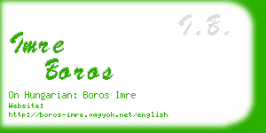 imre boros business card